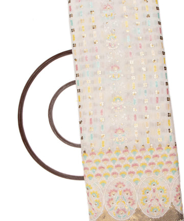 Dyeable Georgette Embroidery Fabric For Lehenga Skirt, Suit, Kurta, Kurti